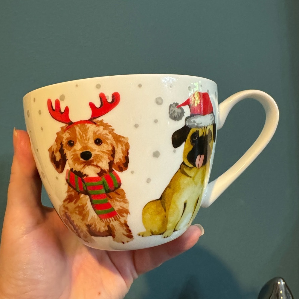 Portobello By Design Christmas Puppy Dogs Bone China XL Coffee Mug Tea Cup